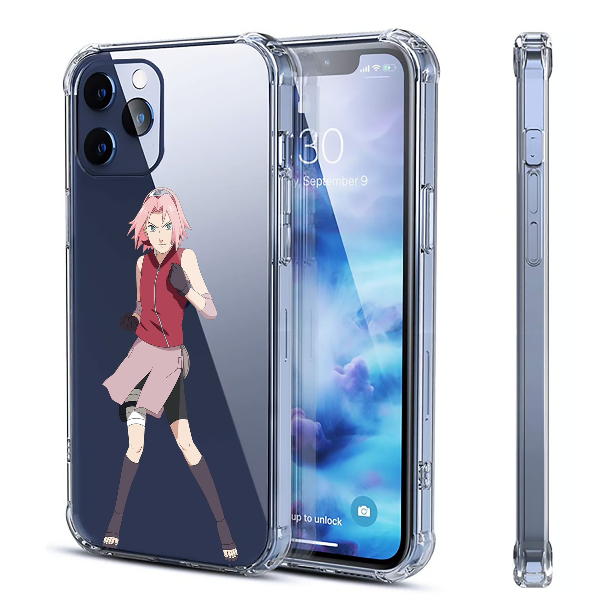 （画像用） NARUTO -ナルト- 春野サクラ Haruno Sakura 【iPhone 12シリーズ対応】透明スマホケース（クリアソフトケース）